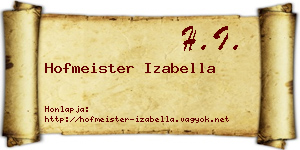 Hofmeister Izabella névjegykártya
